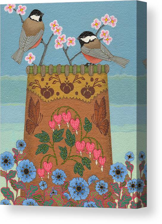 America Canvas Print featuring the painting Little Bird by Chholing Taha
