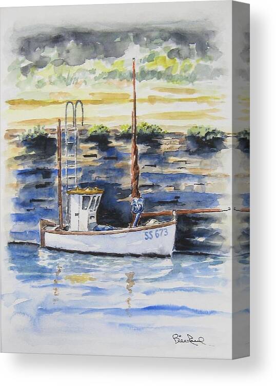Fishing Canvas Print featuring the painting Little Fishing Boat by William Reed