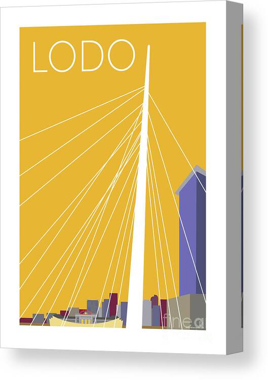 Denver Canvas Print featuring the digital art LODO/Gold by Sam Brennan