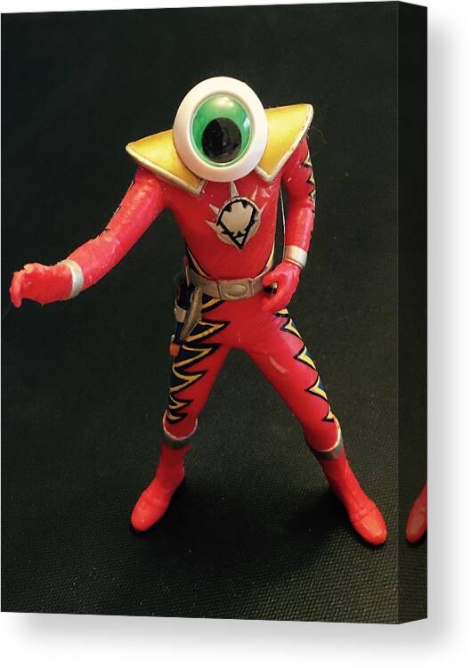Toy Canvas Print featuring the sculpture Lone Eye Ranger by Douglas Fromm