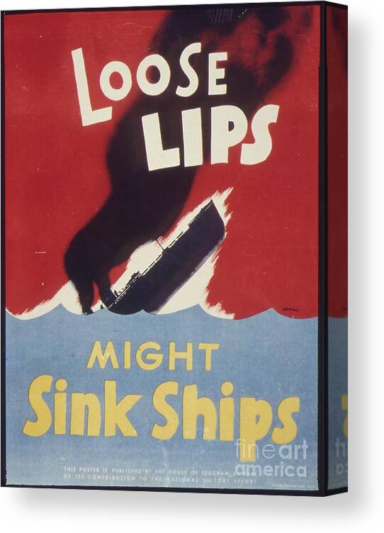 Loose Lips Sink Ships _nara Canvas Print featuring the painting Loose Lips Sink Ships by MotionAge Designs