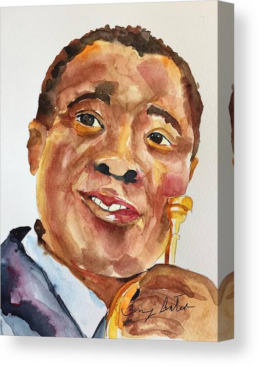 Musician Canvas Print featuring the painting Louis Armstrong by Bonny Butler