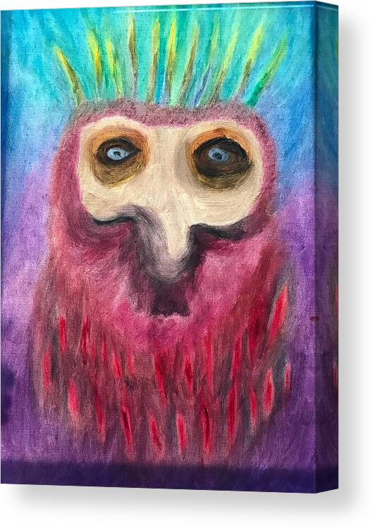 Abstract Canvas Print featuring the painting Mad King by David Molleo