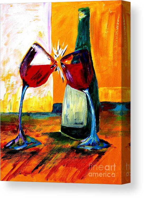 Wine Paintings Canvas Print featuring the painting Magic by Julie Lueders 