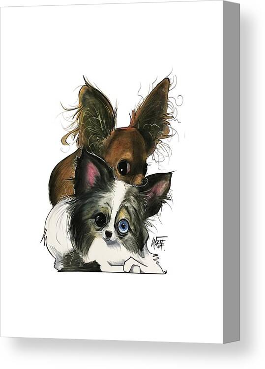 Pet Portrait Canvas Print featuring the drawing Manning 3260 by John LaFree