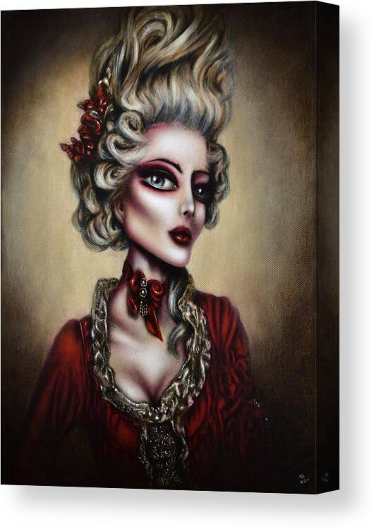 Red Canvas Print featuring the painting The Trial of Marie Antoinette by Tiago Azevedo