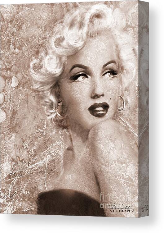 Theo Danella Canvas Print featuring the painting Marilyn Danella Ice Sepia by Theo Danella