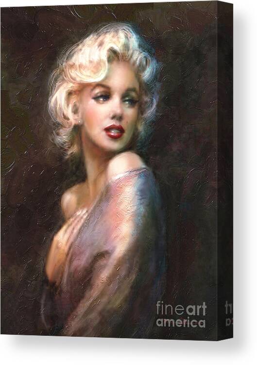Marilyn Canvas Print featuring the painting Marilyn romantic WW 1 by Theo Danella