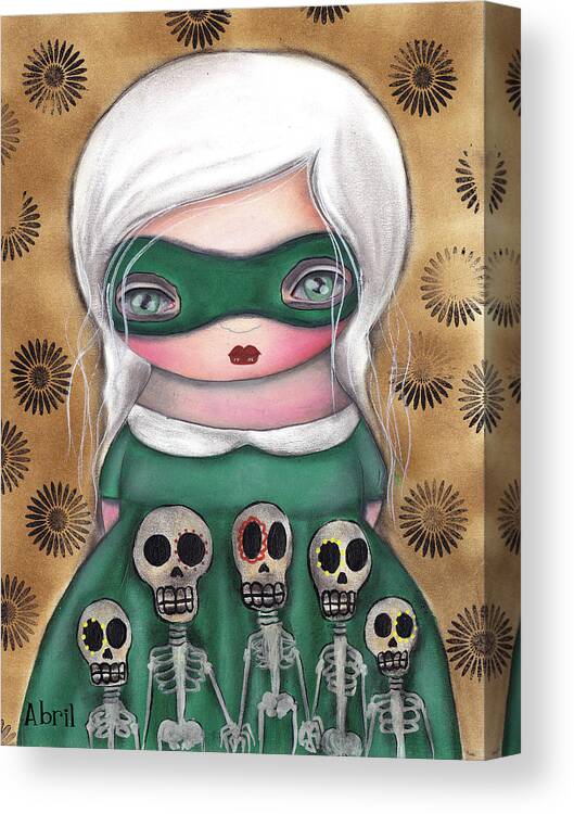 Halloween Canvas Print featuring the painting Mascara by Abril Andrade