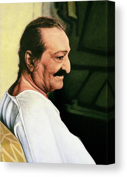 Meher Baba Canvas Print featuring the painting Meher Baba 3 by Nad Wolinska