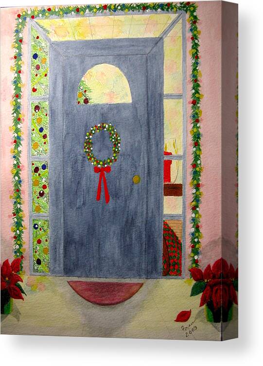  Canvas Print featuring the painting Merry Christmas by Fran Hoffpauir