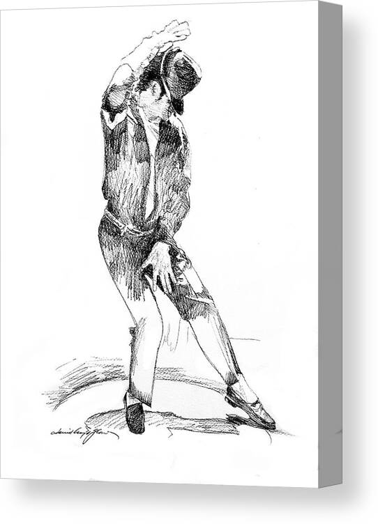 Michael Jackson Canvas Print featuring the drawing Michael Jackson Dancer by David Lloyd Glover