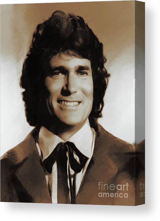Michael Canvas Print featuring the painting Michael Landon, Hollywood Classics by Esoterica Art Agency