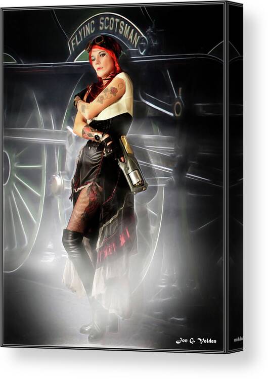 Steam Punk Canvas Print featuring the photograph Midnight Train by Jon Volden