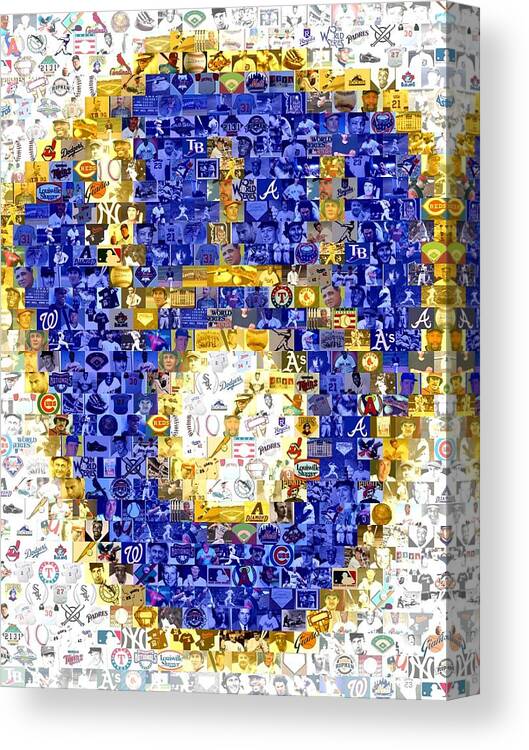 Milwaukee Brewers Canvas Print featuring the drawing Milwaukee Brewers Mosaic by Paul Van Scott