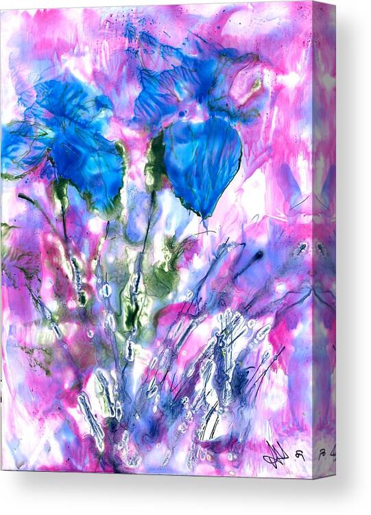Flowers Canvas Print featuring the painting Miracles in the Winter by Heather Hennick