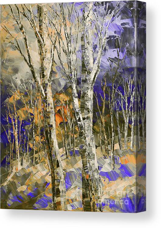 Impressionist Canvas Print featuring the painting Mirkwood Moonlight by Tatiana Iliina