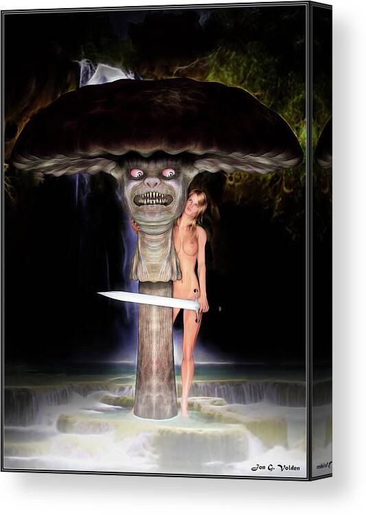 Mushroom Canvas Print featuring the digital art Mushroom Stew by Jon Volden