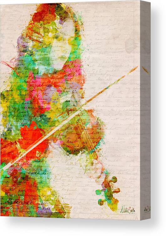 Violin Canvas Print featuring the digital art Music In My Soul by Nikki Smith