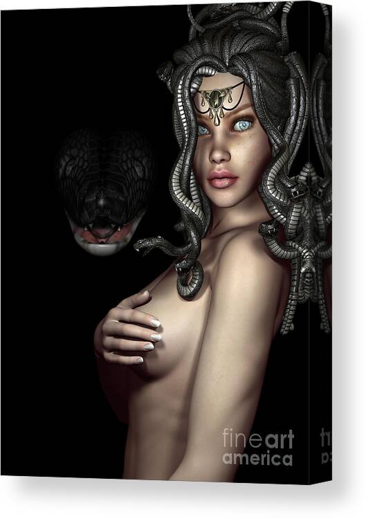 3d Canvas Print featuring the digital art My Eyes are up Here by Alexander Butler