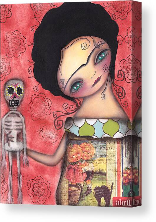 Frida Kahlo Canvas Print featuring the painting My Puppet by Abril Andrade