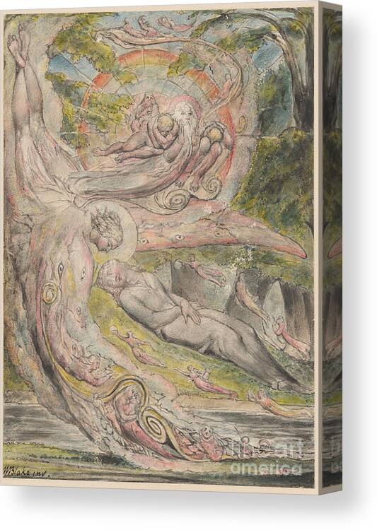 William Blake Canvas Print featuring the painting Mysterious Dream by MotionAge Designs