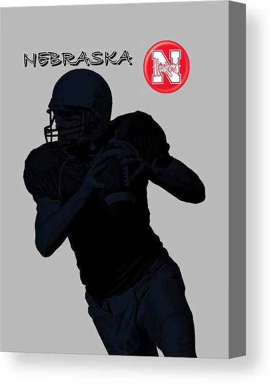 Football Canvas Print featuring the digital art Nebraska Football by David Dehner