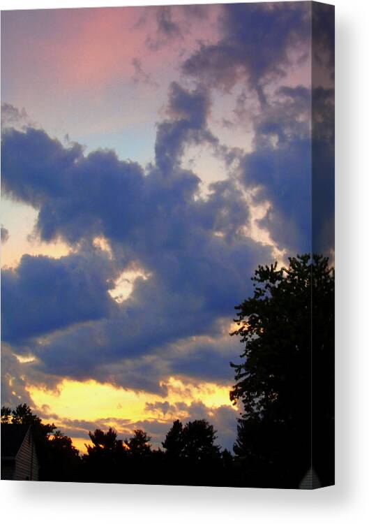 Sunset Canvas Print featuring the photograph Neighborhood Sunset by Susan Lafleur