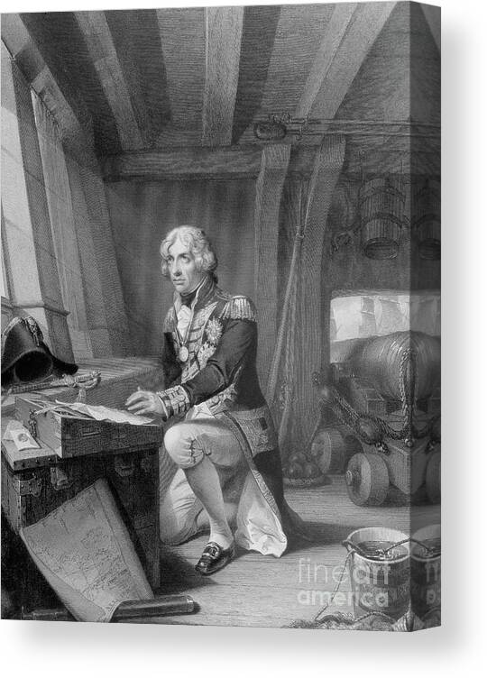 Nelson At Prayer Canvas Print featuring the drawing Nelson at Prayer by English School