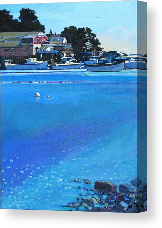 Maine Canvas Print featuring the painting New Harbor by Robert Bissett