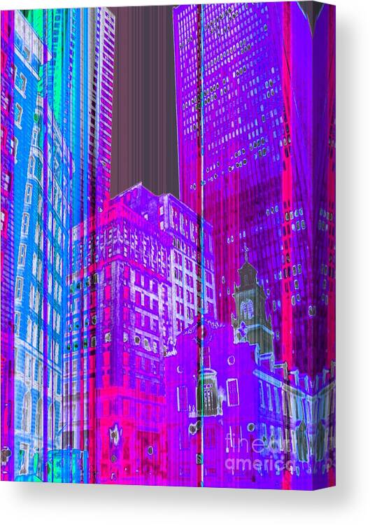 Night Life Canvas Print featuring the photograph Nightlife the Psycho Way by Julie Lueders 