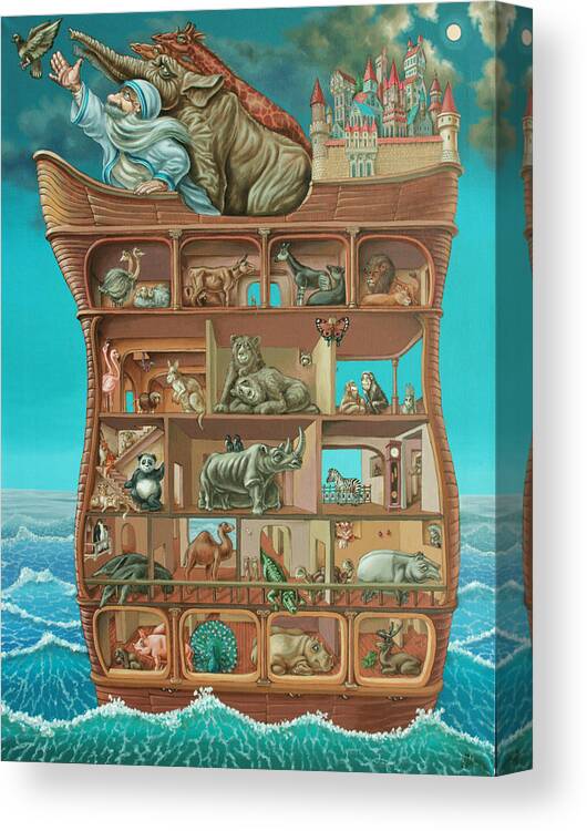 Biblical Stories Canvas Print featuring the painting Noahs Arc by Victor Molev