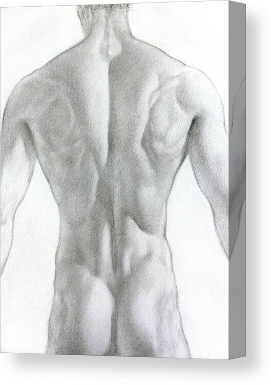 Nude Canvas Print featuring the drawing Nude 7a by Valeriy Mavlo
