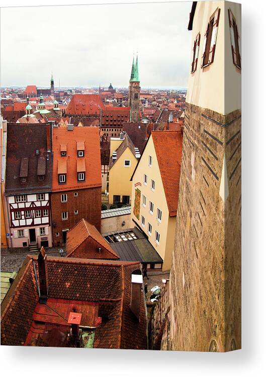 Architecture Canvas Print featuring the photograph Nuremberg Cityscape by Steven Myers