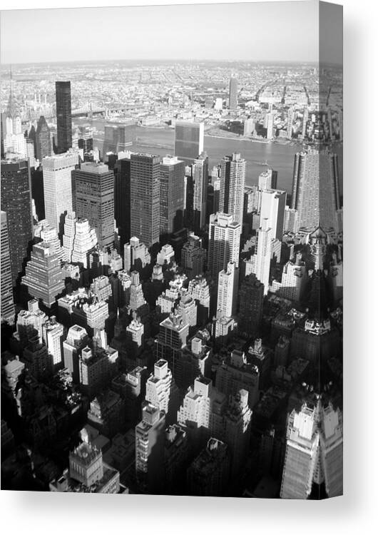 Nyc Canvas Print featuring the photograph NYC bw by Anita Burgermeister