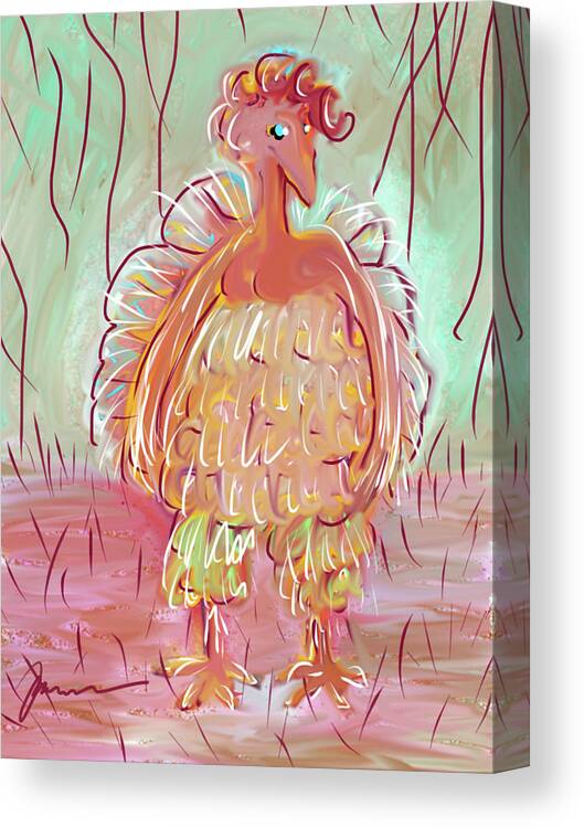 Odd Canvas Print featuring the painting Odd Chicken by Jean Pacheco Ravinski