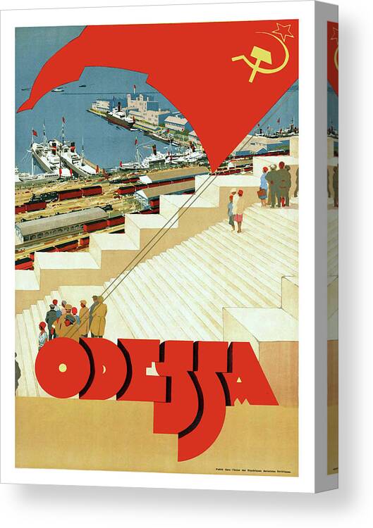Odessa Canvas Print featuring the painting Odessa, Soviet vintage travel poster by Long Shot