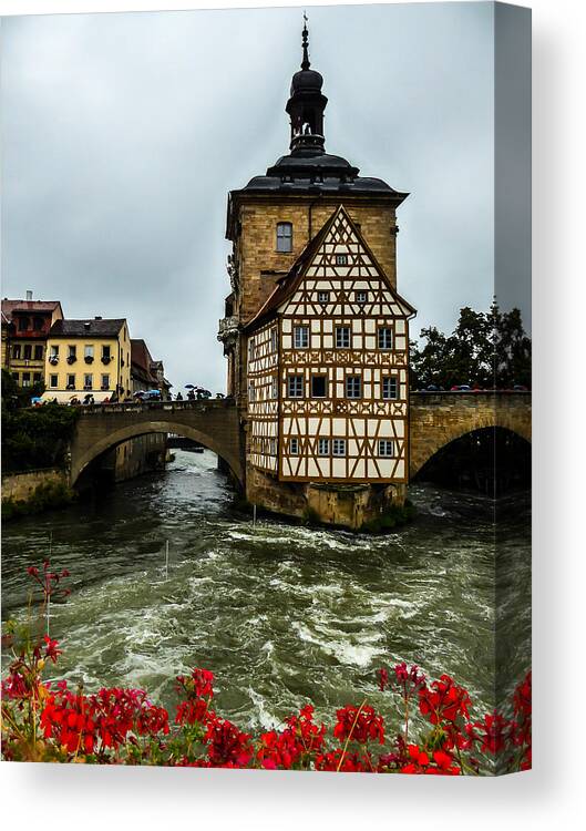 Town Hall Canvas Print featuring the photograph Old Townhall Bamberg by Pamela Newcomb