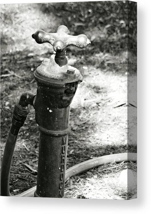 Water Canvas Print featuring the photograph Old Water Pipe by Dark Whimsy