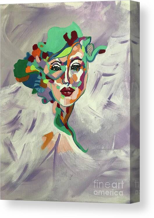 Original Art Work Canvas Print featuring the painting Painted Lady #2 by Theresa Honeycheck