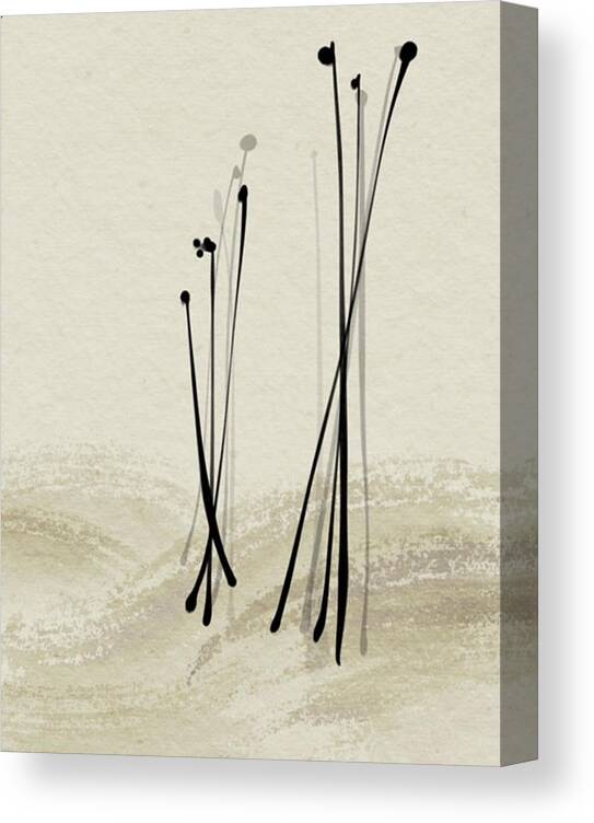 Reeds Canvas Print featuring the digital art Passage of Reeds by Casey Shannon