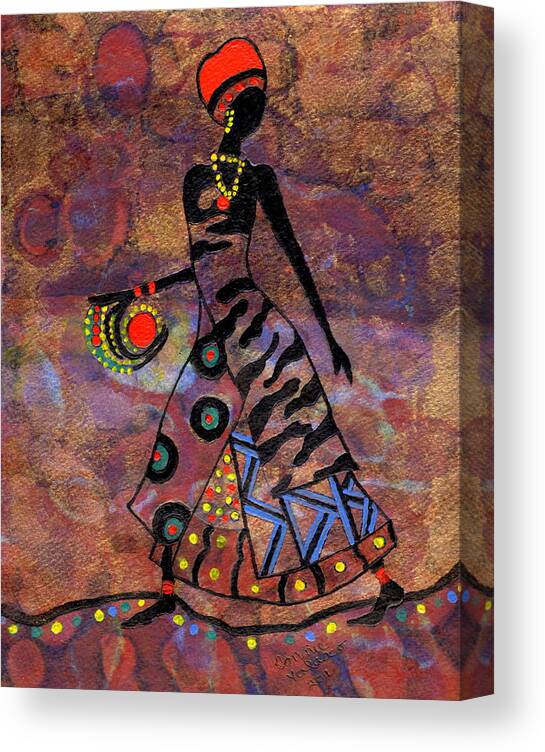 African Painting Canvas Print featuring the painting Path To Healing    by Connie Valasco