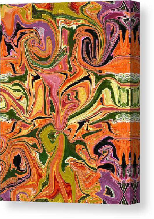 Abstract Canvas Print featuring the digital art Paths Crossed by Florene Welebny