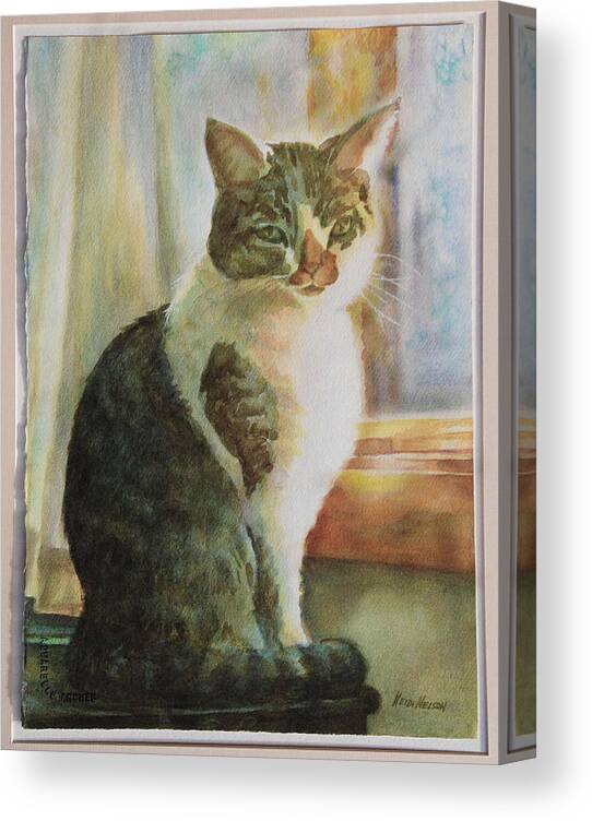 Animals Canvas Print featuring the painting Peeping Tom by Heidi E Nelson