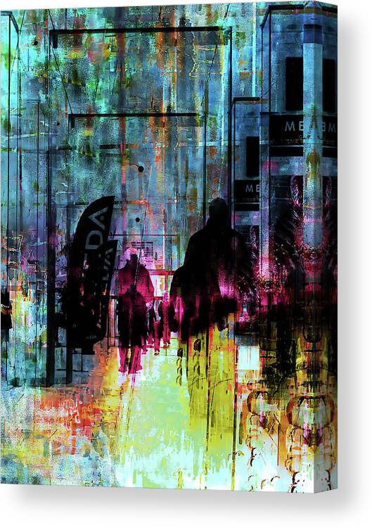 Gallery Canvas Print featuring the photograph People in the gallery by Gabi Hampe