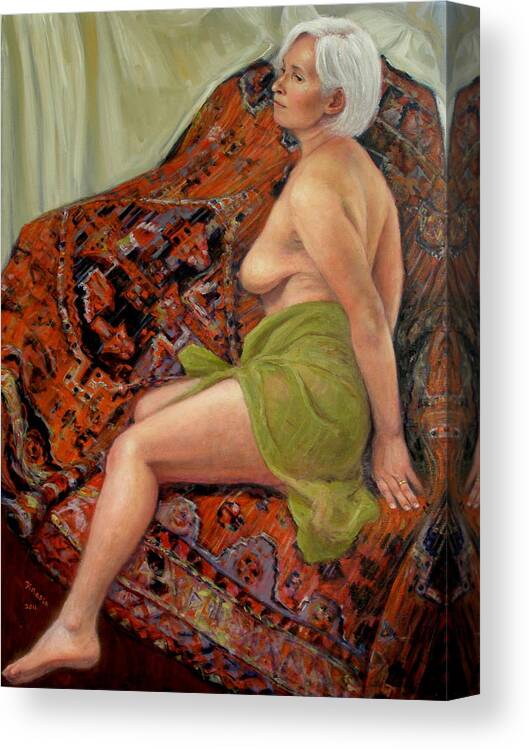 Realism Canvas Print featuring the painting Persian Rug 3 by Donelli DiMaria