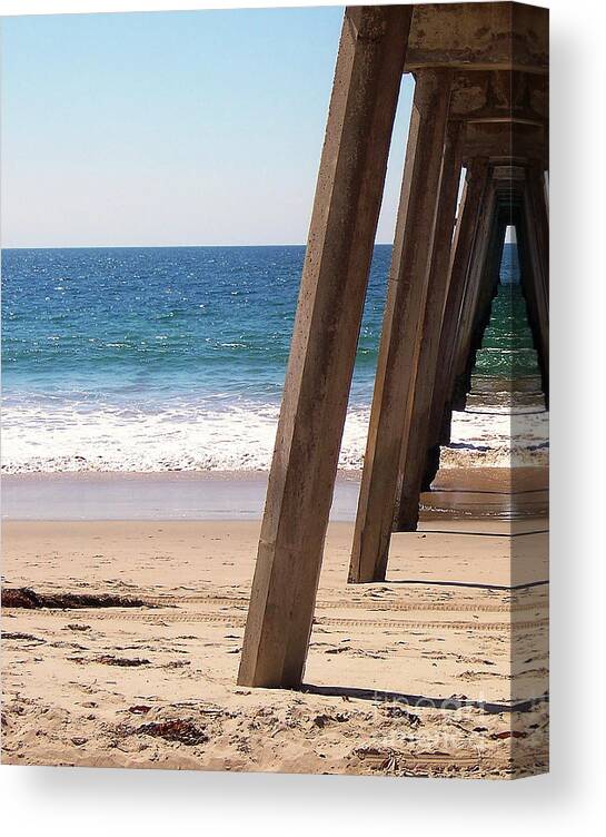 Pacific Ocean Canvas Print featuring the digital art Pier On The Pacific by Phil Perkins