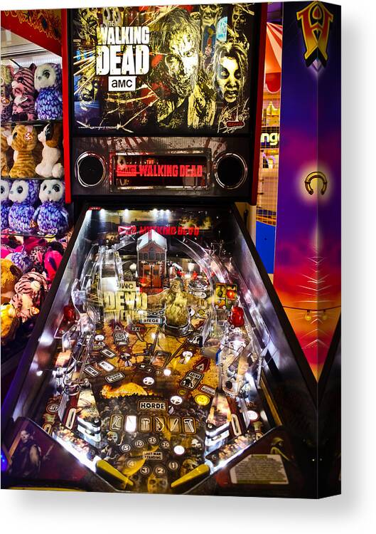 Machine Canvas Print featuring the photograph Pinball - The Walking Dead by Colleen Kammerer