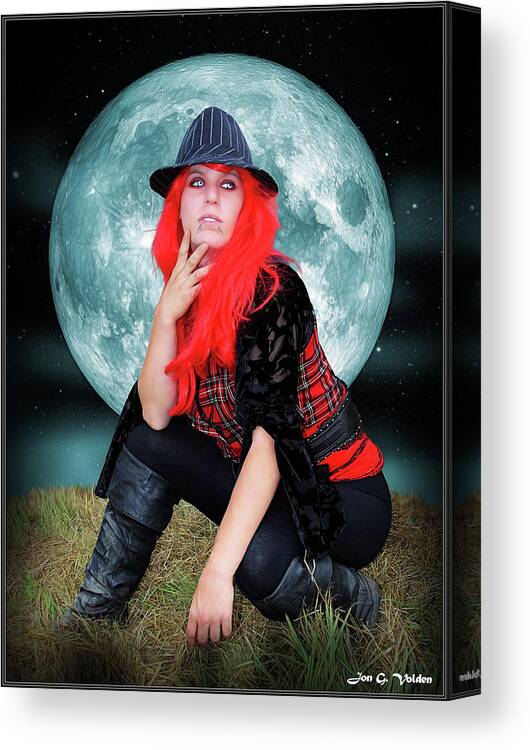 Pixie Canvas Print featuring the photograph Pixie Under a Blue Moon by Jon Volden