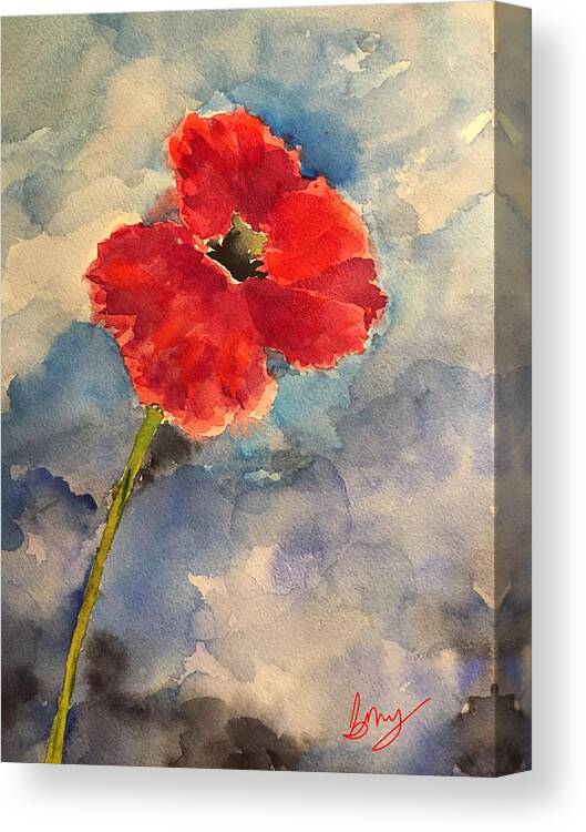 Poppy Canvas Print featuring the painting Poppy Strong by Bonny Butler